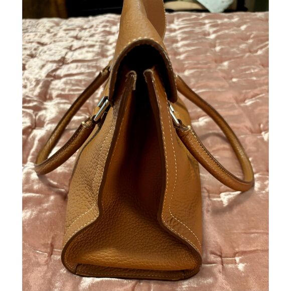 Vintage Dooney & Bourke Flap Lock Key Leather Medium Satchel Handbag Purse - Picture 9 of 16